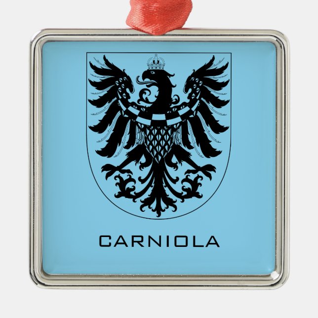 Hertigdömet Krain Monokrom heraldisk konst Julgransprydnad Metall (Framsidan)