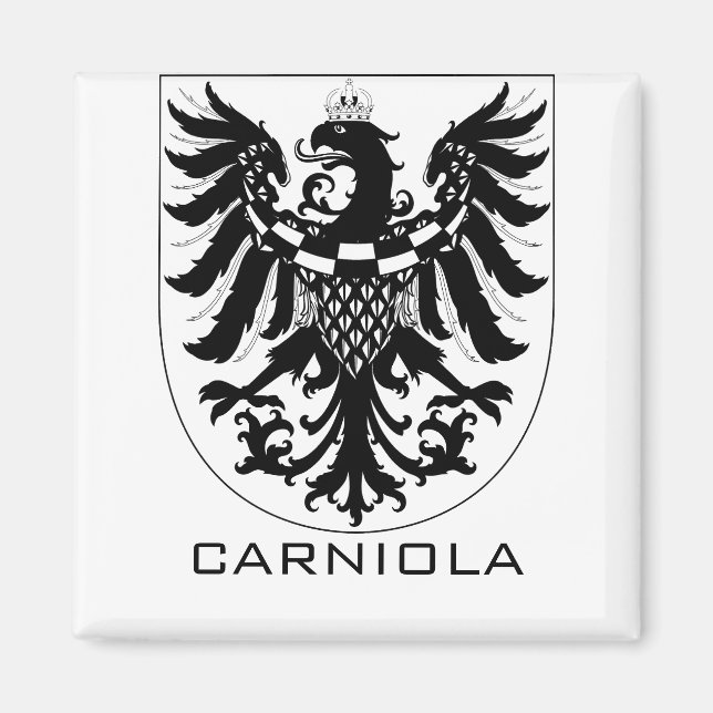 Hertigdömet Krain Monokrom heraldisk konst Magnet (Framsidan)
