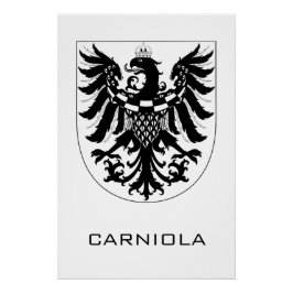 Hertigdömet Krain Monokrom heraldisk konst Perfect Poster