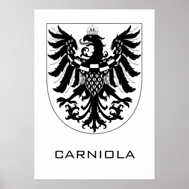 Hertigdömet Krain Monokrom heraldisk konst Poster (Framsidan)