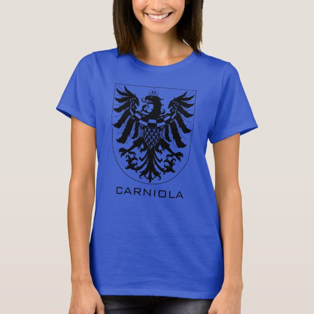 Hertigdömet Krain Monokrom heraldisk konst T Shirt (Framsida)