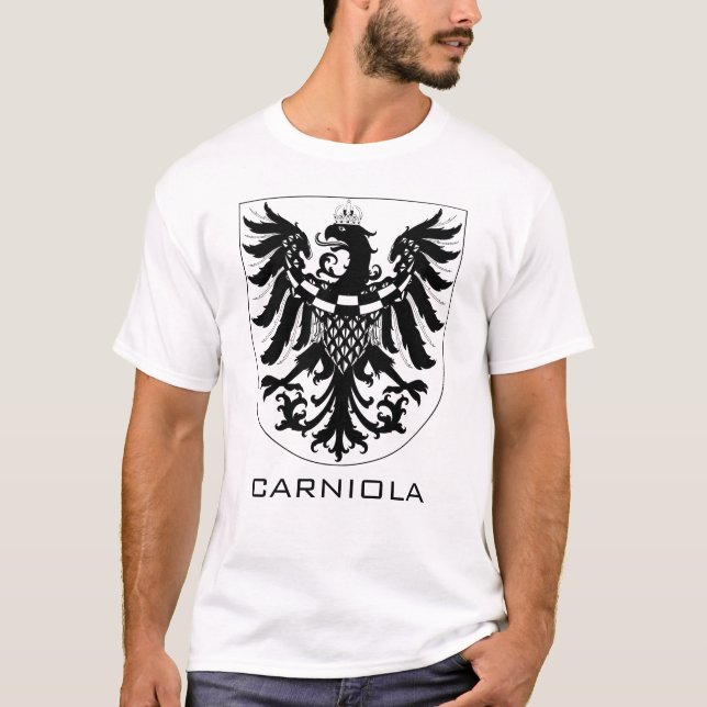 Hertigdömet Krain Monokrom heraldisk konst T Shirt (Framsida)