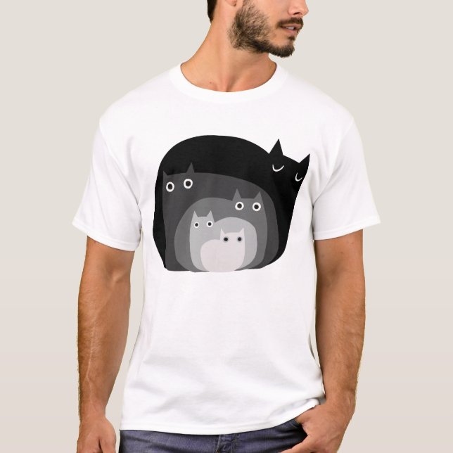 Hertorosexuella Cats Funny Svarta katter-gåvor T Shirt (Framsida)