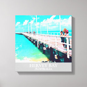 Hervey Bay Queensland Australiens reseutskrift Canvastryck