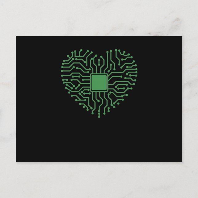 Herz aus Elektronik Beruf Technik Strom Vykort (Framsida)