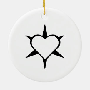 Herz Heart Coeur Cuore Star Starlet Sternchen Ster Julgransprydnad Keramik