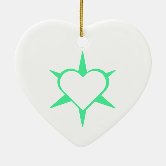 Herz Heart Cœur Cuore Star Starlet Sternchen Stern Julgransprydnad Keramik (Baksidan)