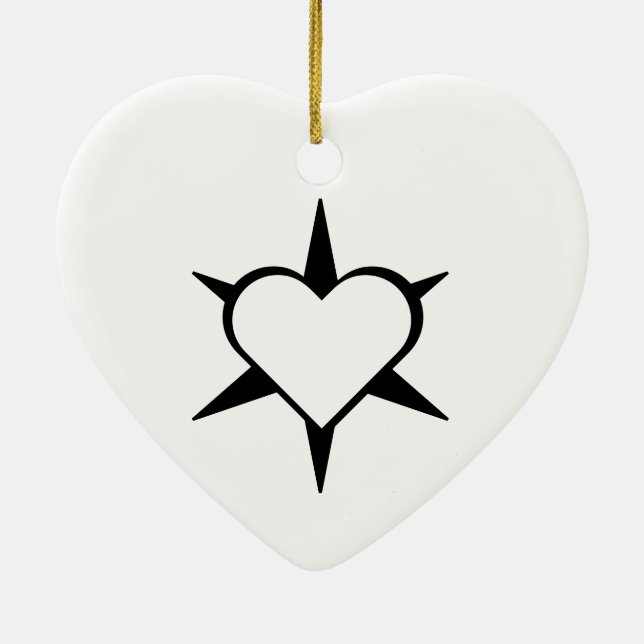 Herz Heart Cœur Cuore Star Starlet Sternchen Stern Julgransprydnad Keramik (Baksidan)