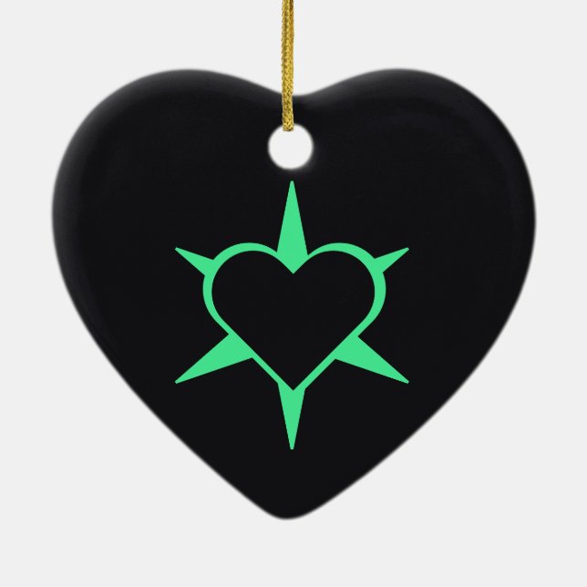 Herz Heart Cœur Cuore Star Starlet Sternchen Stern Julgransprydnad Keramik (Baksidan)
