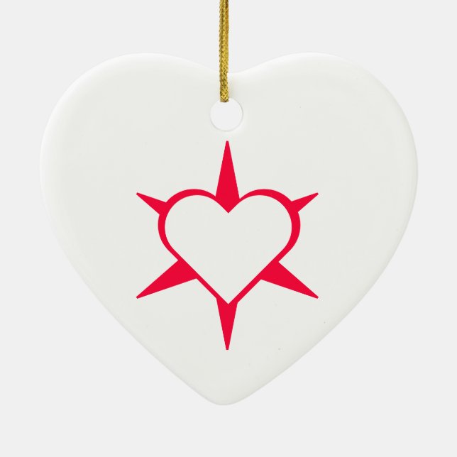 Herz Heart Cœur Cuore Star Starlet Sternchen Stern Julgransprydnad Keramik (Baksidan)