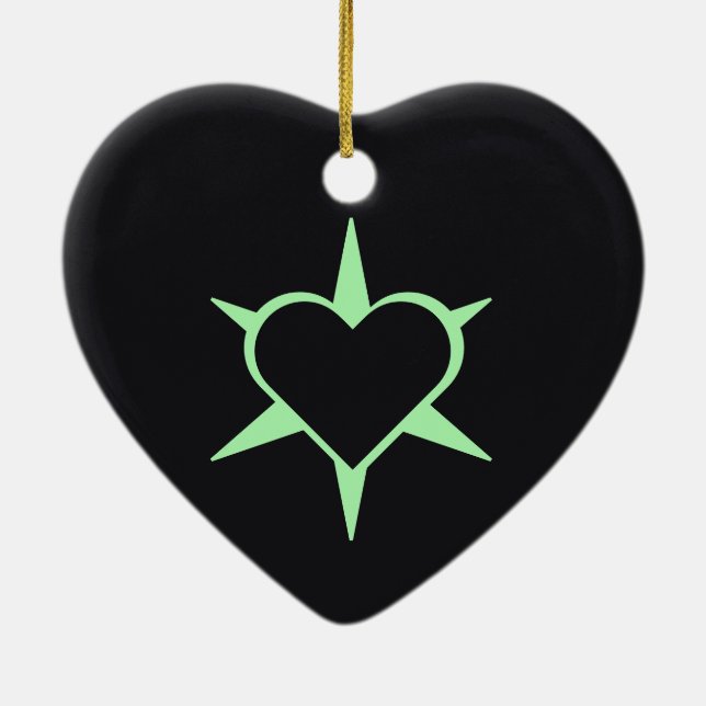 Herz Heart Cœur Cuore Star Starlet Sternchen Stern Julgransprydnad Keramik (Baksidan)