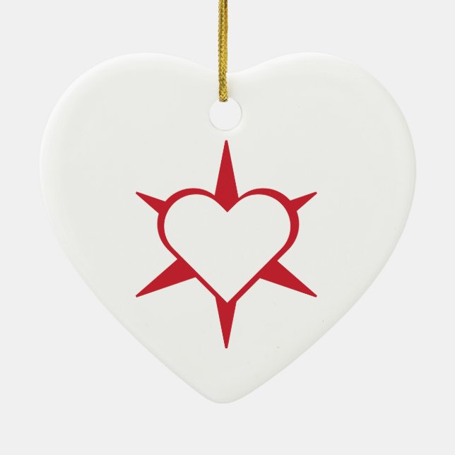 Herz Heart Cœur Cuore Star Starlet Sternchen Stern Julgransprydnad Keramik (Baksidan)