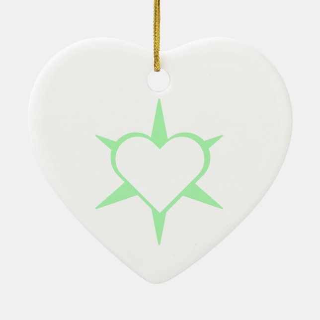 Herz Heart Cœur Cuore Star Starlet Sternchen Stern Julgransprydnad Keramik (Baksidan)
