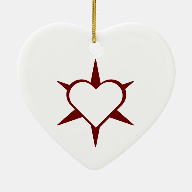 Herz Heart Cœur Cuore Star Starlet Sternchen Stern Julgransprydnad Keramik (Baksidan)