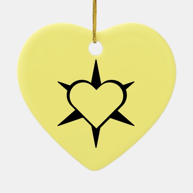 Herz Heart Cœur Cuore Star Starlet Sternchen Stern Julgransprydnad Keramik (Baksidan)