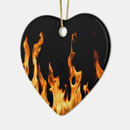 Herz Heart Cœur Flammen Flame Flames Feuer Fire Julgransprydnad Keramik