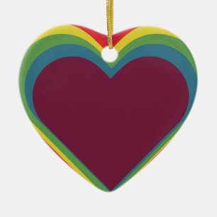 Herz ♥ Heart - Rainbow Färg - Regenbogenfarben Julgransprydnad Keramik