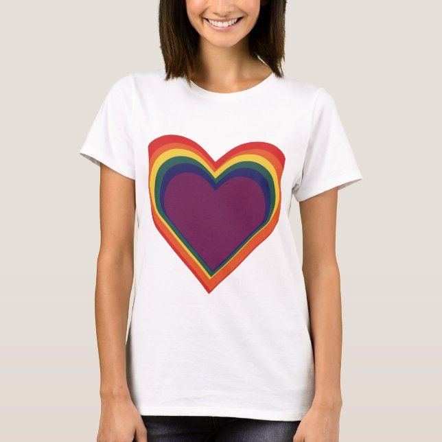 Herz ♥ Heart - Rainbow Färg - Regenbogenfarben T Shirt (Framsida)