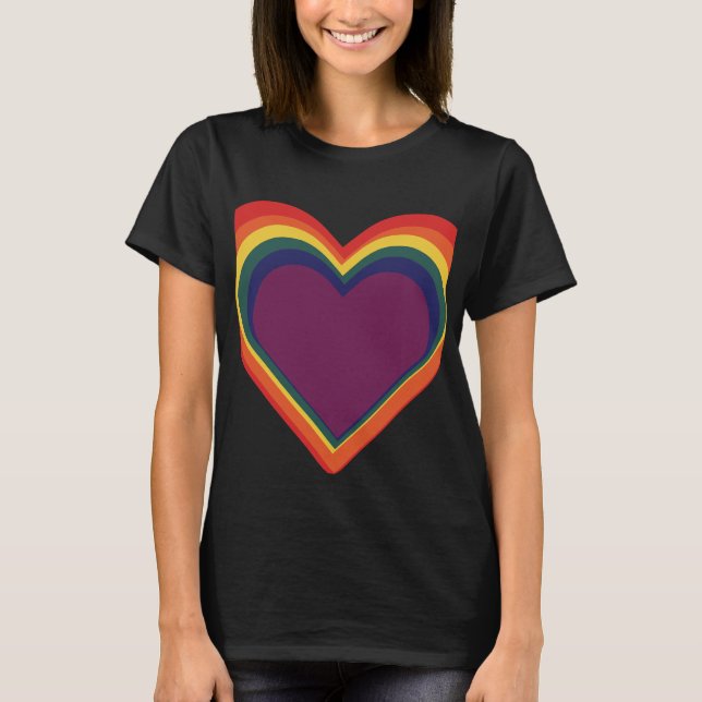 Herz ♥ Heart - Rainbow Färg - Regenbogenfarben T Shirt (Framsida)