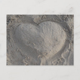 Herz im Sand Postkarte Vykort
