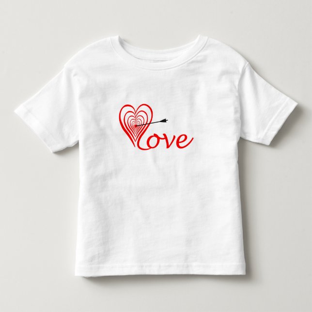 Herz Liebe Dartscheibe mit Pfeil T-shirt (Framsida)