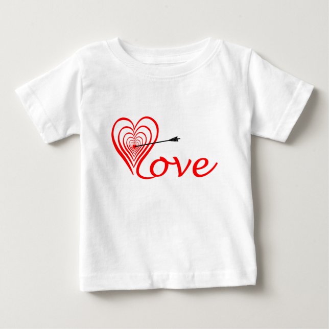 Herz Liebe Dartscheibe mit Pfeil Tee Shirt (Framsida)