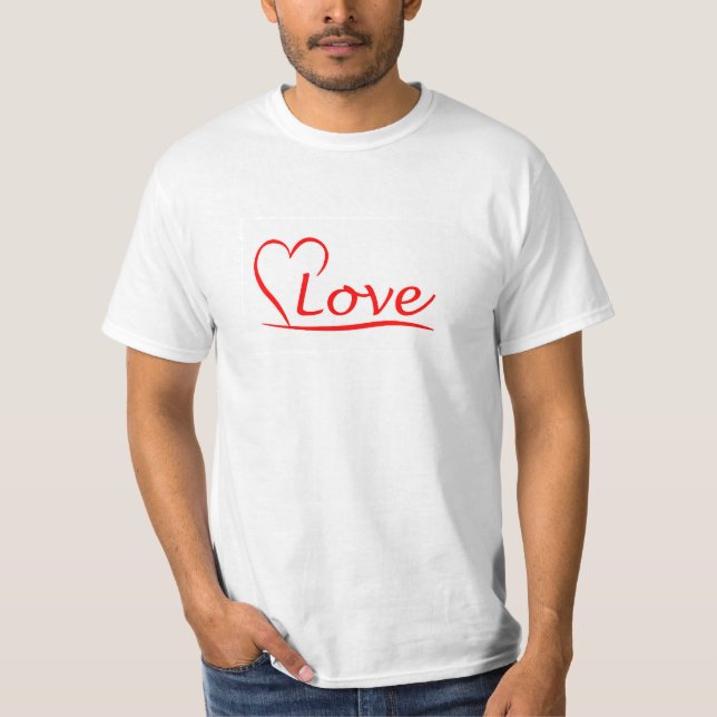 Herz mit Liebe Tee Shirt (Framsida)