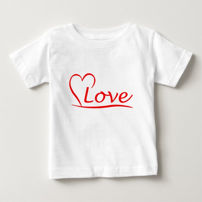 Herz mit Liebe Tee Shirt (Framsida)