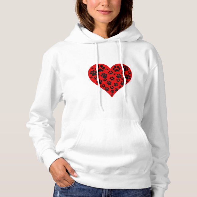Herz & Pfotenabdruck  Ideal für Hundeliebhaber T Shirt (Framsida)