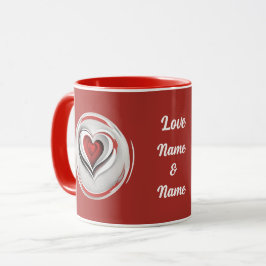 Herzen, abstrakt im Kreis -  Mugg