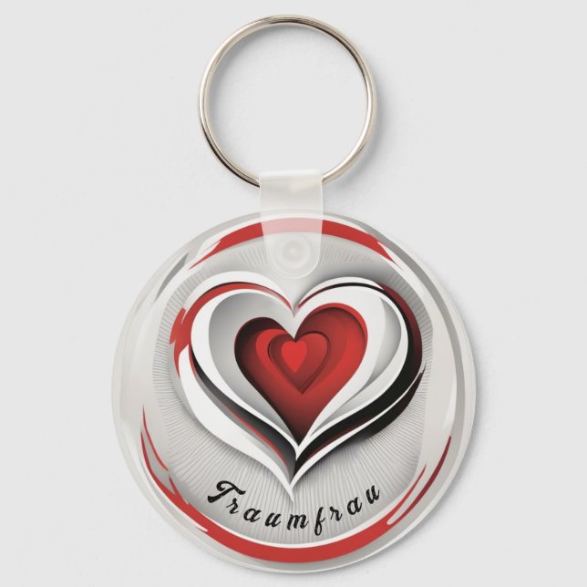 Herzen, abstrakt im Kreis -  Nyckelring (Framsida)