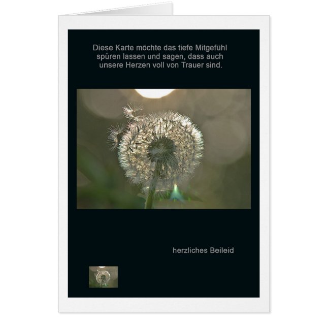 Herzliches Beileid Hälsningskort (Framsidan)
