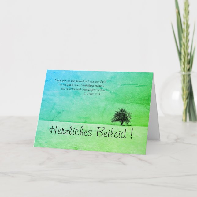 Herzliches Beileid - mit Spruch aus der Bibel Kort (Framsida)