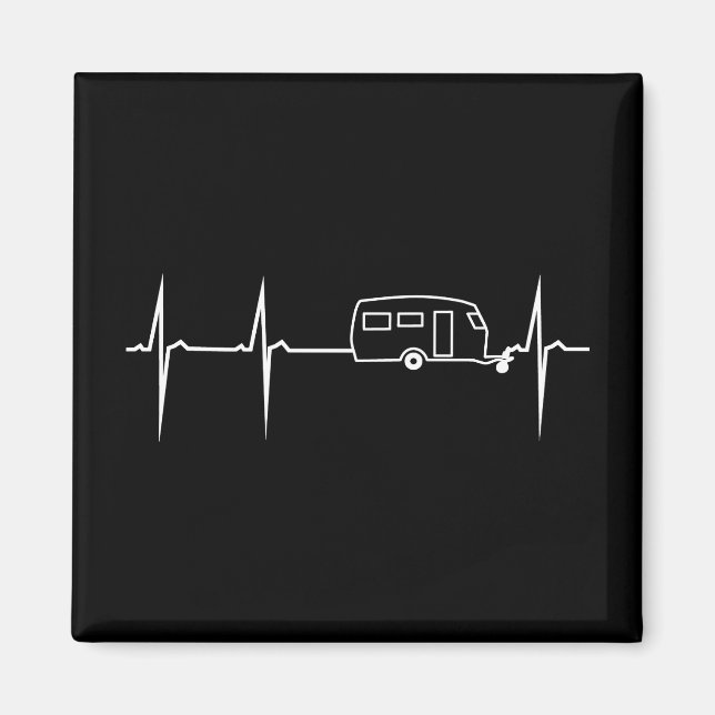 herzschlag camping wohnwagen magnet (Framsidan)