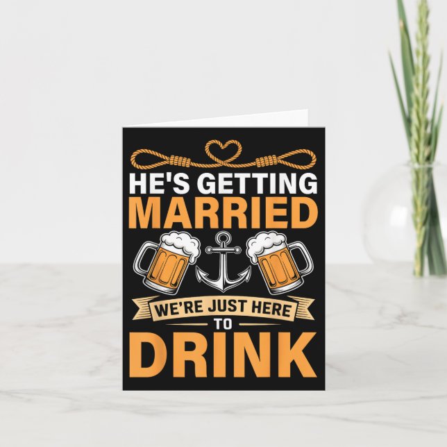 Hes Gifta sig Funny Marskalkar Bachelor Party Kort (Framsida)