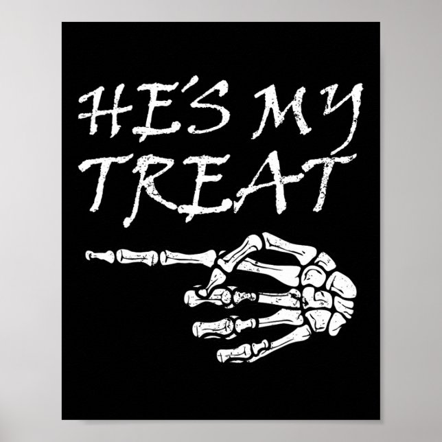 Hes My Beat Skeleton Halloween Costume Matching C Poster (Framsidan)