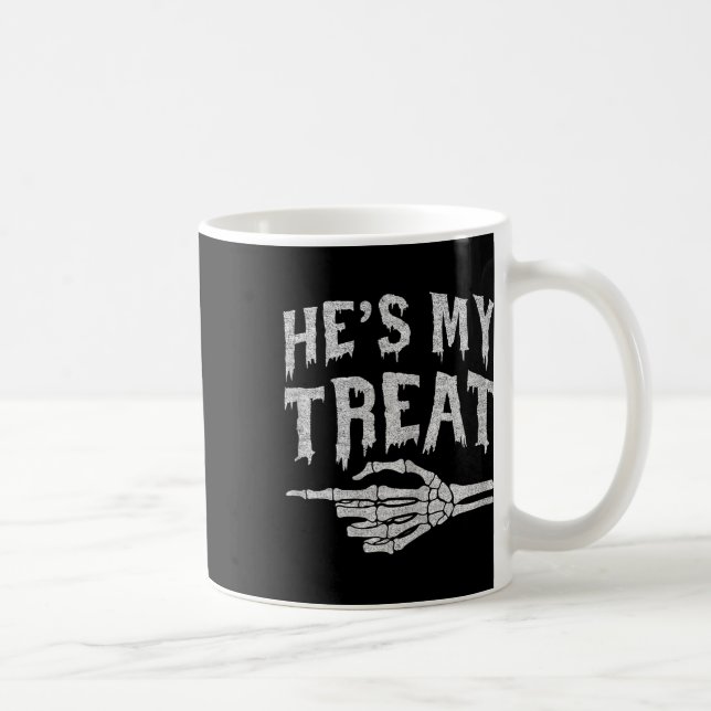 Hes my Beat Skeleton Matching Couple Halloween Co Kaffemugg (Höger)
