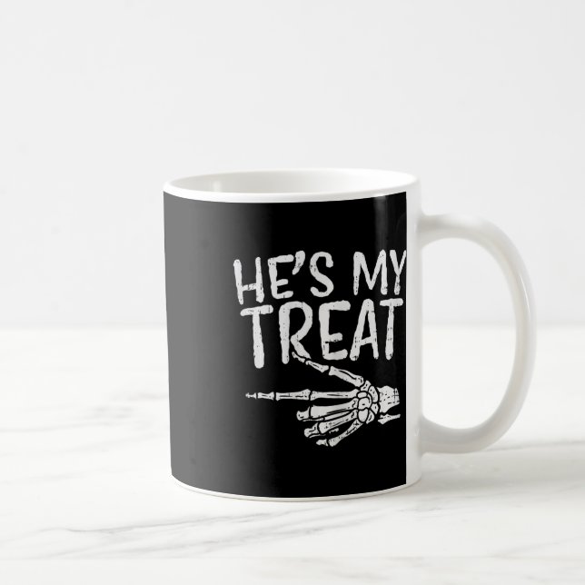 Hes my Beat Skeleton Matching Couple Halloween Co Kaffemugg (Höger)