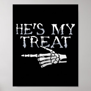 Hes my Beat Skeleton Matching Couple Halloween Co Poster