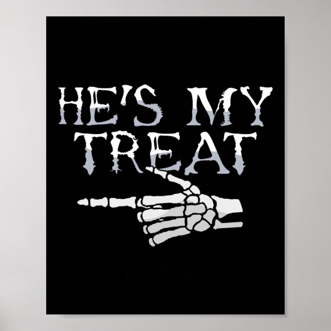 Hes my Beat Skeleton Matching Couple Halloween Co Poster (Framsidan)