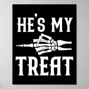 Hes my Beat Skeleton Matching Couple Halloween Co Poster
