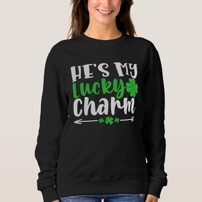 He's My Lucky Charm  St Patricks Day Matching Coup T Shirt (Framsida)