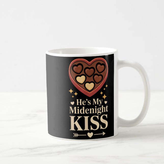 He's My Midnight Kiss Happy New Year Matching Coup Kaffemugg (Höger)