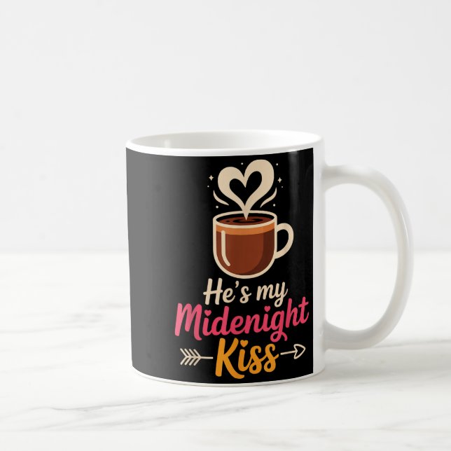 He's My Midnight Kiss Happy New Year Matching Coup Kaffemugg (Höger)