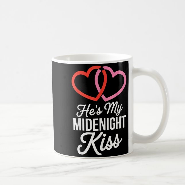 He's My Midnight Kiss Happy New Year Matching Coup Kaffemugg (Höger)