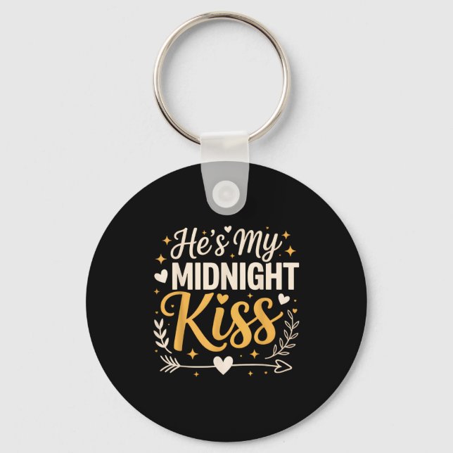 He's My Midnight Kiss Happy New Year Matching Coup Nyckelring (Framsida)