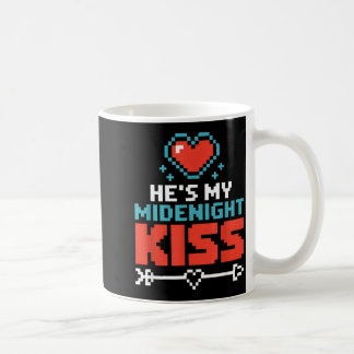 Hes My Midnight Kiss Happy New Year Matching Coupl Kaffemugg