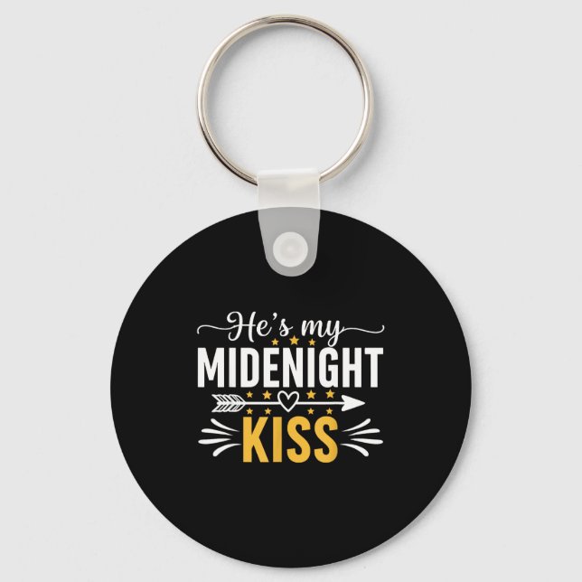 He's My Midnight Kiss Happy New Year Nye Matching  Nyckelring (Framsida)