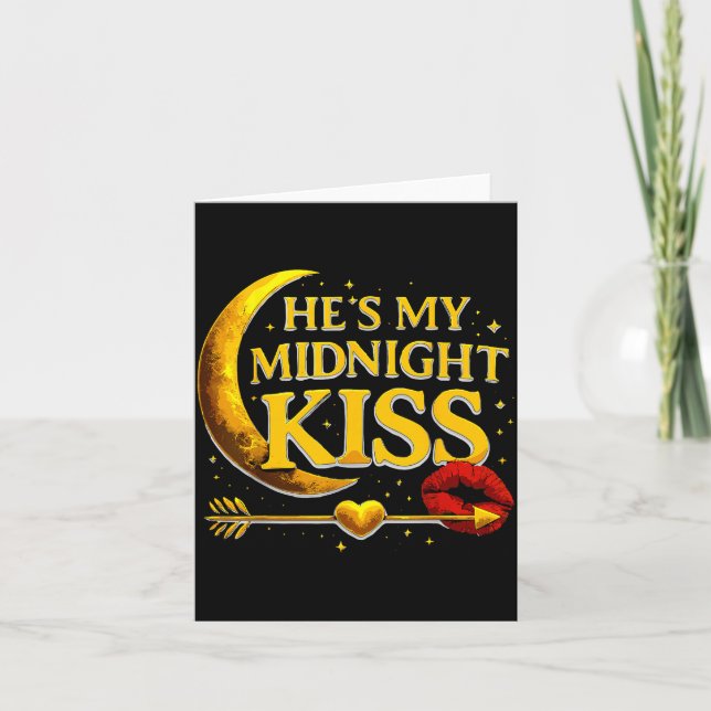 He's My Midnight Kiss Valentine’s Day Meme Matchin Kort (Framsida)