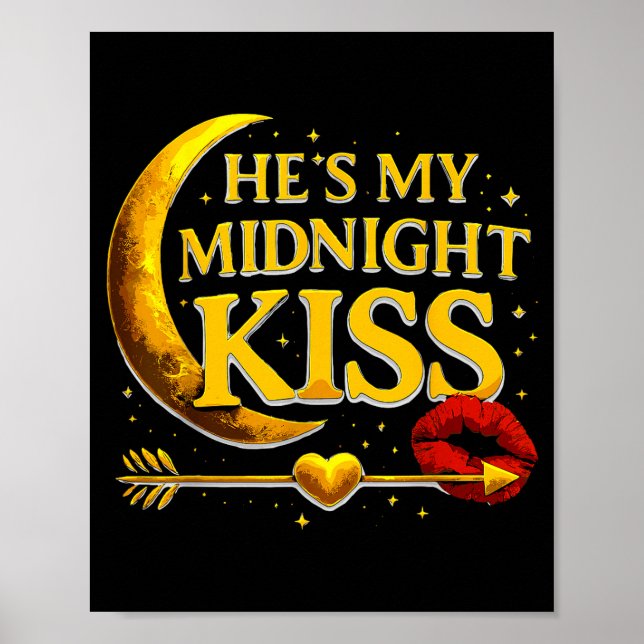 He's My Midnight Kiss Valentine’s Day Meme Matchin Poster (Framsidan)